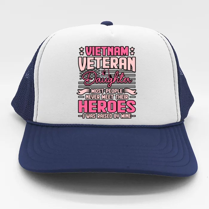 Veteran Daughter Raised By Hero Memorial Day Graphic Gift Trucker Hat