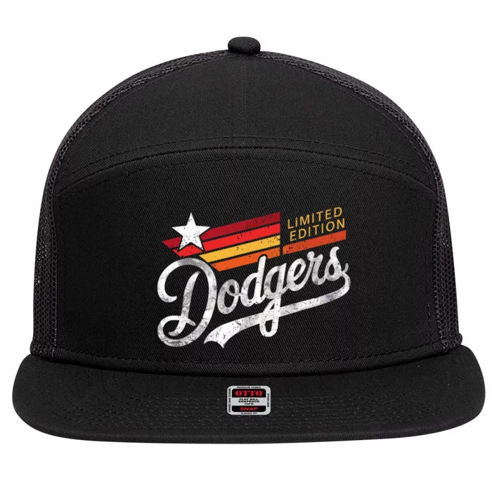 Vintage Dodgers Retro 7 Panel Mesh Trucker Snapback Hat