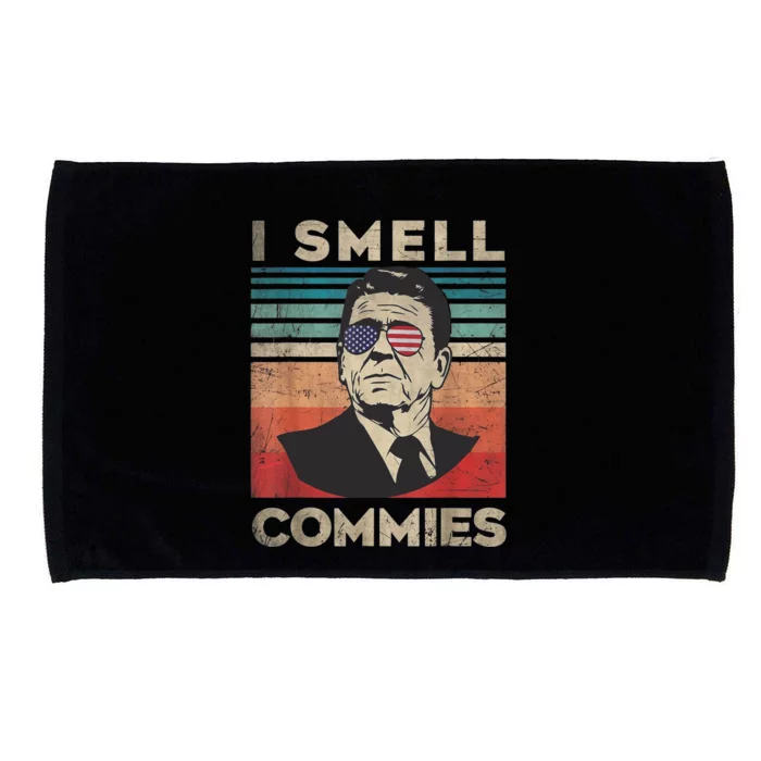 Vintage Distressed Retro Reagan President I Smell Commies Microfiber Hand Towel