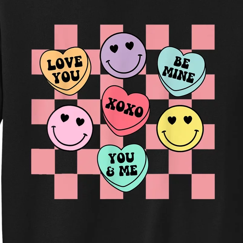 Valentines Day Retro Groovy Conversation Heart Candy Sweatshirt