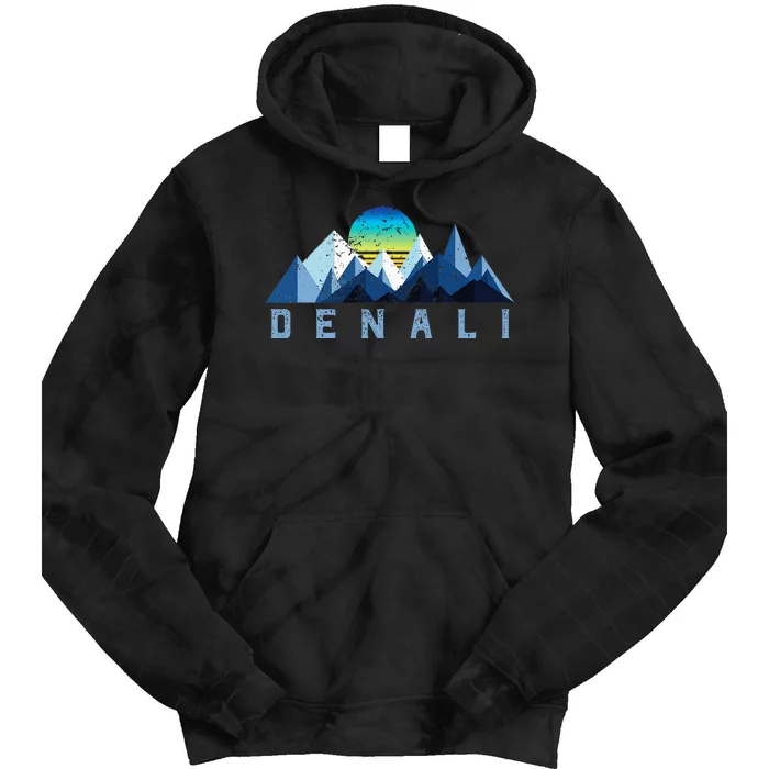 Vintage Denali Retro National Park Geometric Tie Dye Hoodie