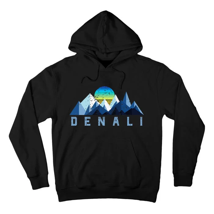 Vintage Denali Retro National Park Geometric Tall Hoodie