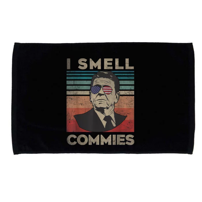 Vintage Distressed, Retro Reagan President I Smell Commies Microfiber Hand Towel