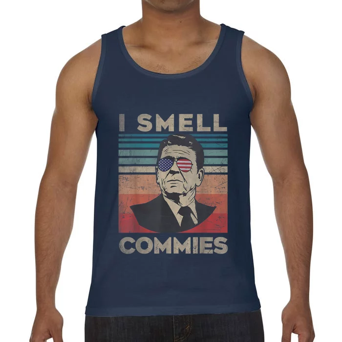 Vintage Distressed, Retro Reagan President I Smell Commies Comfort Colors® Tank Top