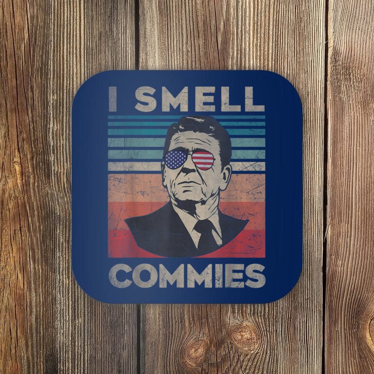 Vintage Distressed, Retro Reagan President I Smell Commies Coaster
