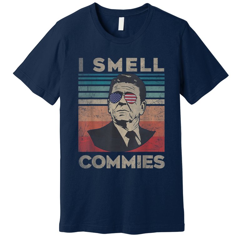 Vintage Distressed, Retro Reagan President I Smell Commies Premium T-Shirt