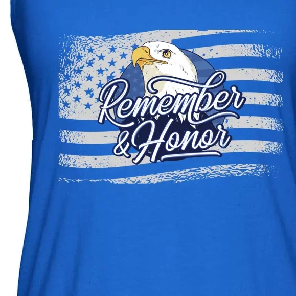 Veterans Day Remember And Honor Veterans Us Flag And Eagle Gift Ladies Essential Flowy Tank