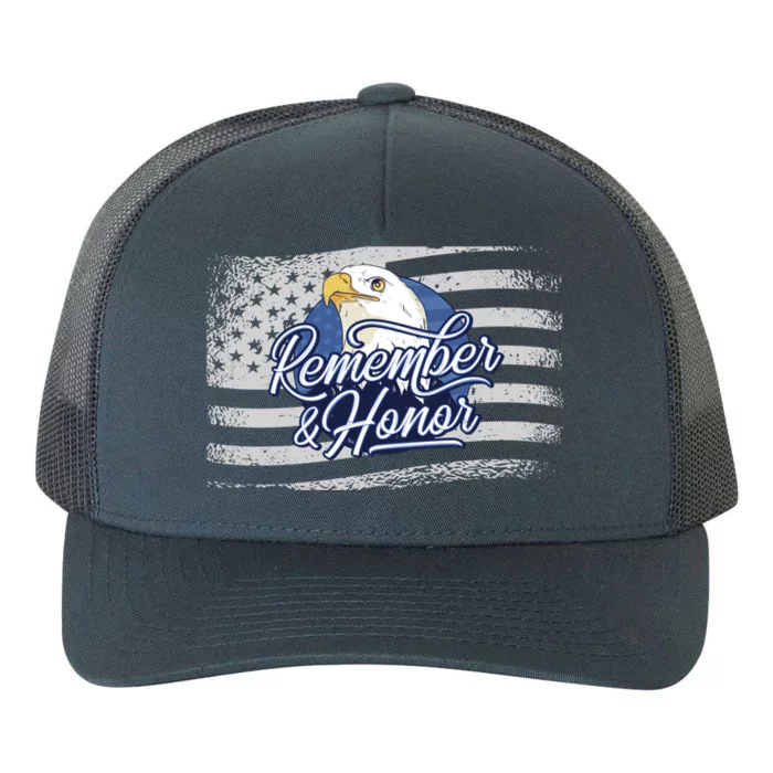 Veterans Day Remember And Honor Veterans Us Flag And Eagle Gift Yupoong Adult 5-Panel Trucker Hat