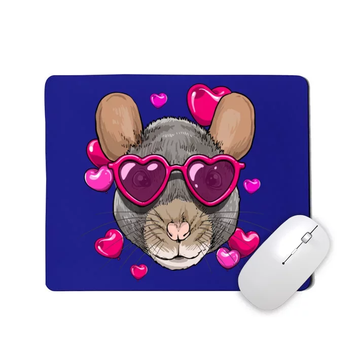 Valentines Day Rat Mouse Heart Couples Love Day Rat Lovers Cute Gift Mousepad