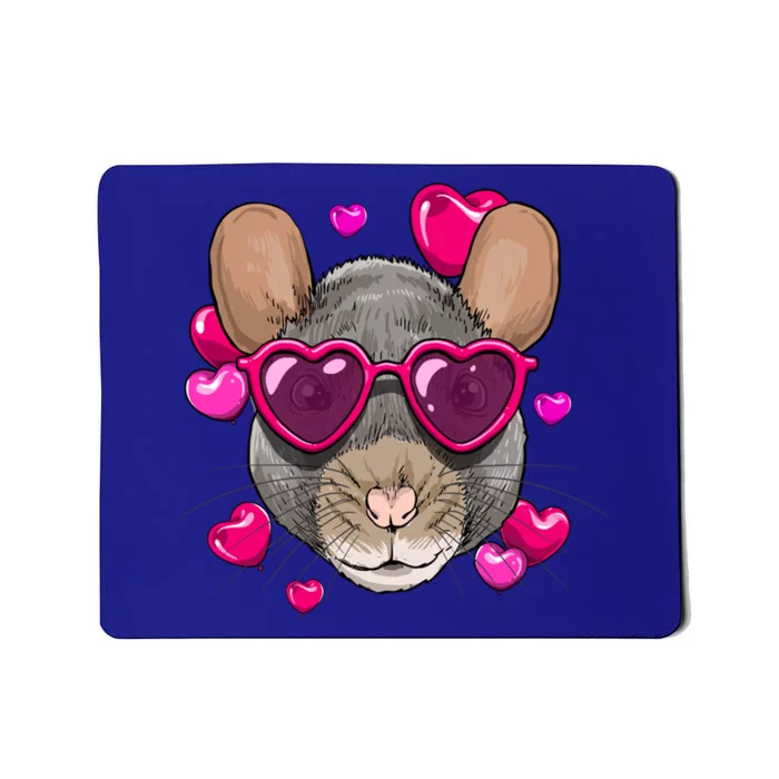 Valentines Day Rat Mouse Heart Couples Love Day Rat Lovers Cute Gift Mousepad