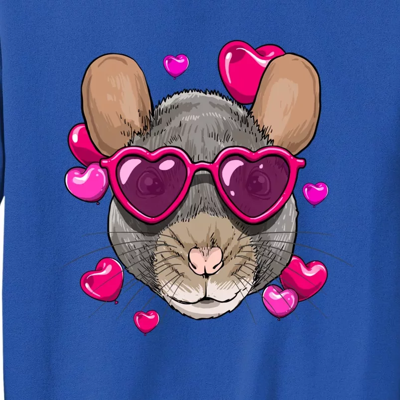 Valentines Day Rat Mouse Heart Couples Love Day Rat Lovers Cute Gift Tall Sweatshirt