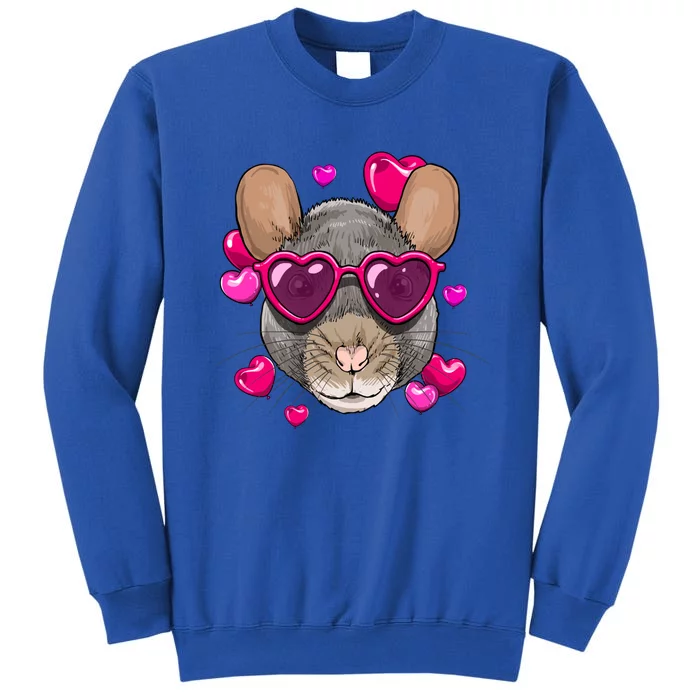 Valentines Day Rat Mouse Heart Couples Love Day Rat Lovers Cute Gift Tall Sweatshirt