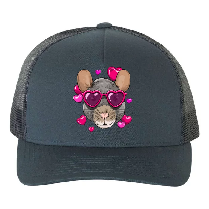 Valentines Day Rat Mouse Heart Couples Love Day Rat Lovers Cute Gift Yupoong Adult 5-Panel Trucker Hat