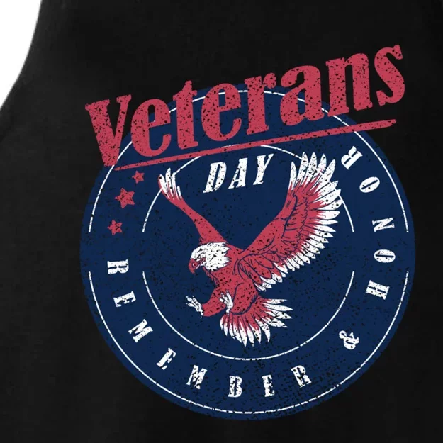 Veterans Day Remember And Honor Veterans Us Eagle Gift Ladies Tri-Blend Wicking Tank