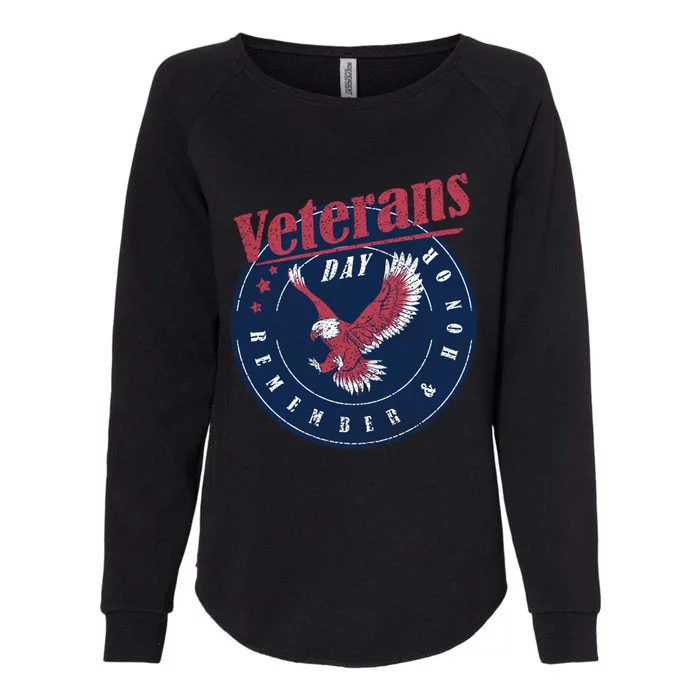 Veterans Day Remember And Honor Veterans Us Eagle Gift Womens California Wash Sweatshirt