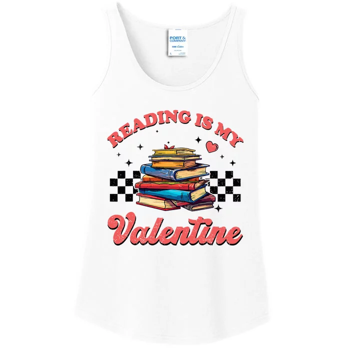 ValentineS Day Reading Is My Valentine Book Lovers Reading Ladies Essential Tank