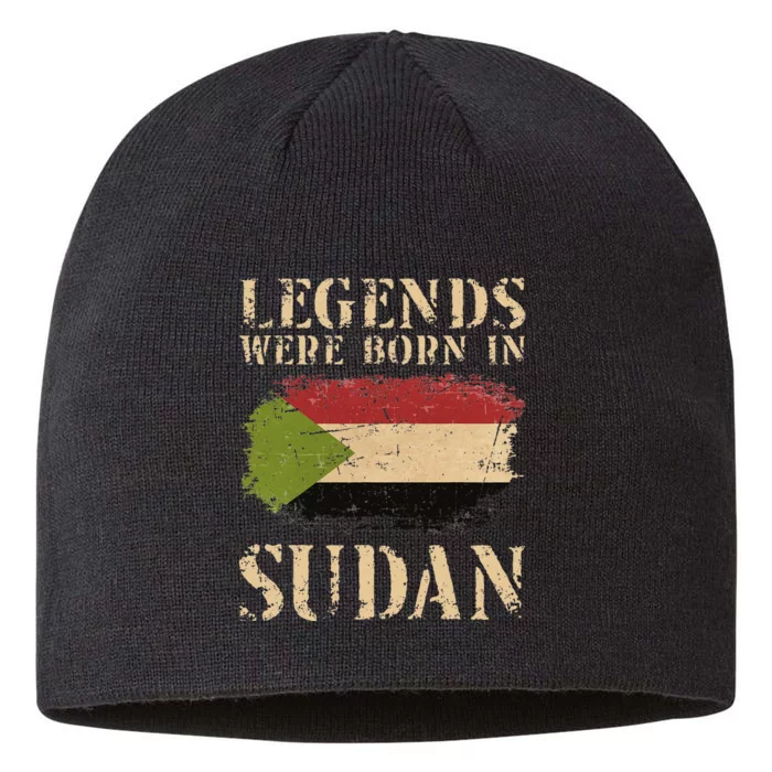 Vintage Design Sudanese Flag Legends Were Born In Sudan 8 1/2in Sustainable Knit Beanie