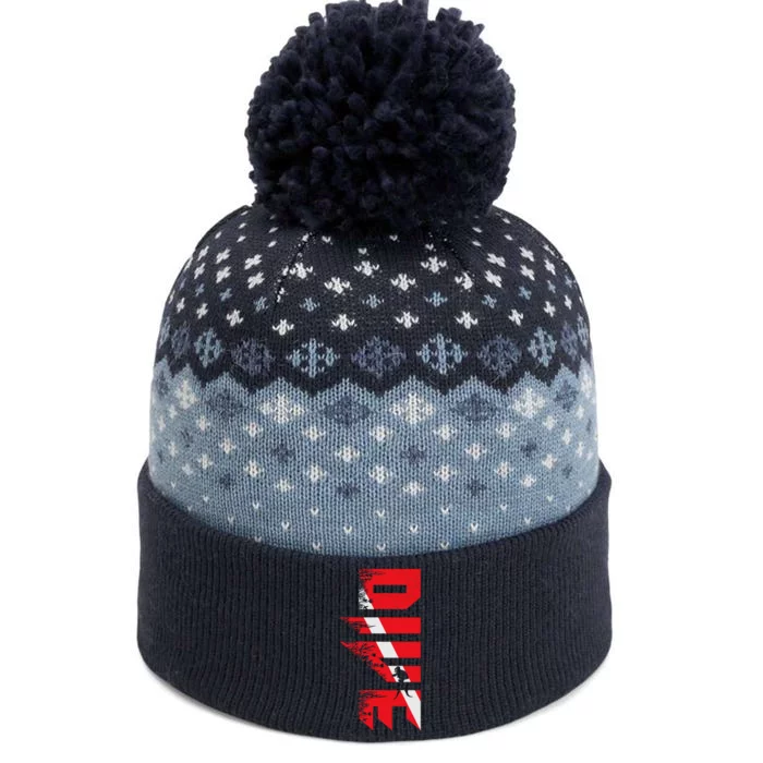 Vintage Distressed Scuba Diving The Baniff Cuffed Pom Beanie