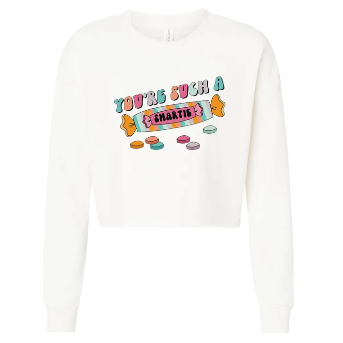 Valentine's Day Sweetheart Heart Candy Smartie Inspired Cropped Pullover Crew