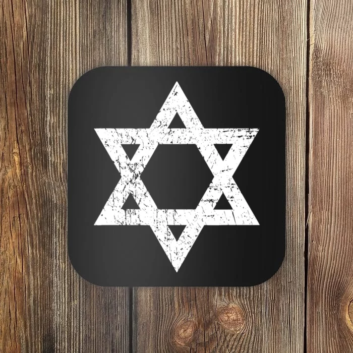 Vintage Distressed Style Star Of David Jewish Coaster