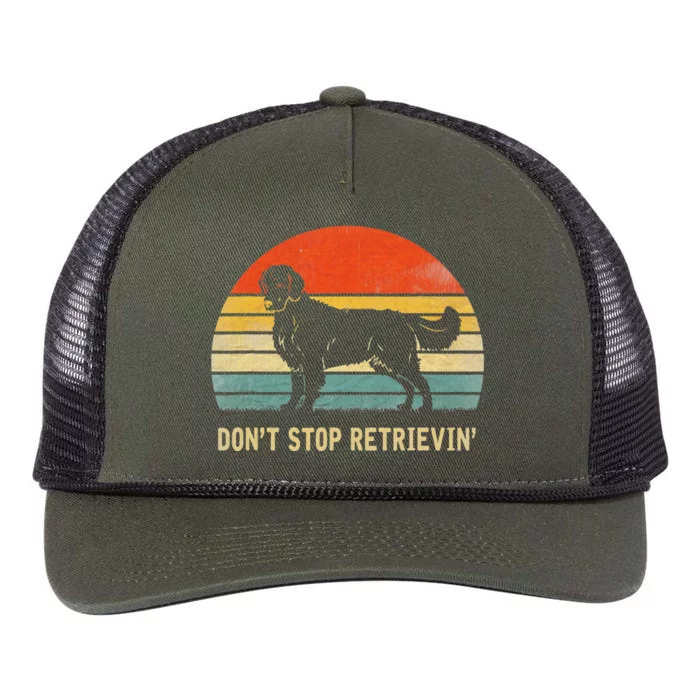 Vintage Don't Stop Retrieving Golden Retriever Retro Rope Trucker Hat Cap