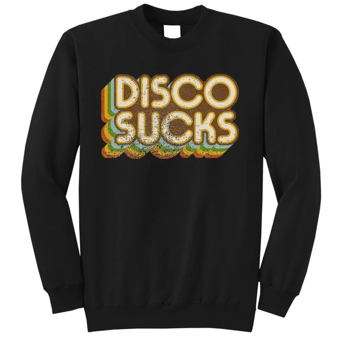 Vintage Disco Sucks Retro 1970s Dancing Music Distressed Tall Sweatshirt