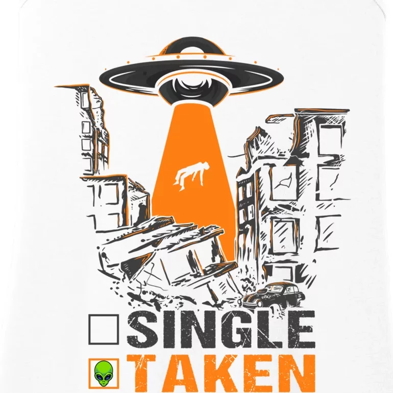 Valentines Day Single Taken Alien Ufo Space Lovers Funny Gift Ladies Essential Tank