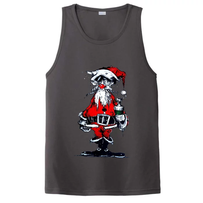 Vintage Drunken Santa Claus Performance Tank