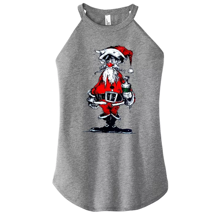 Vintage Drunken Santa Claus Women’s Perfect Tri Rocker Tank