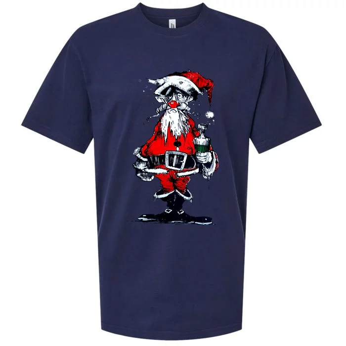 Vintage Drunken Santa Claus Sueded Cloud Jersey T-Shirt