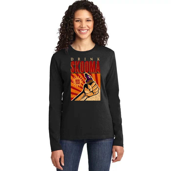 Vintage Drink Skooma Ladies Long Sleeve Shirt