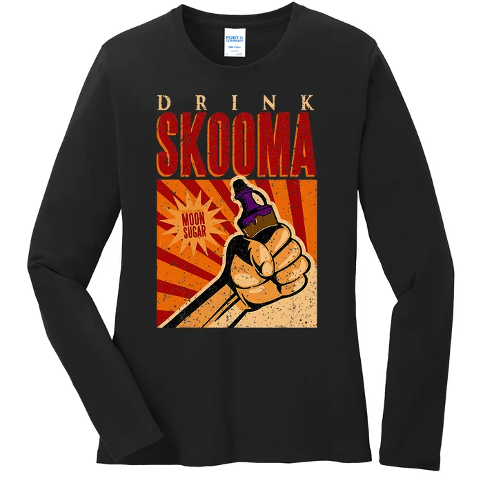 Vintage Drink Skooma Ladies Long Sleeve Shirt