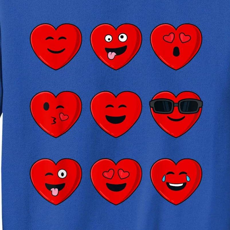 Valentines Day Silly Faces Hearts Funny Tall Sweatshirt