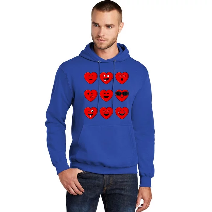 Valentines Day Silly Faces Hearts Funny Tall Hoodie