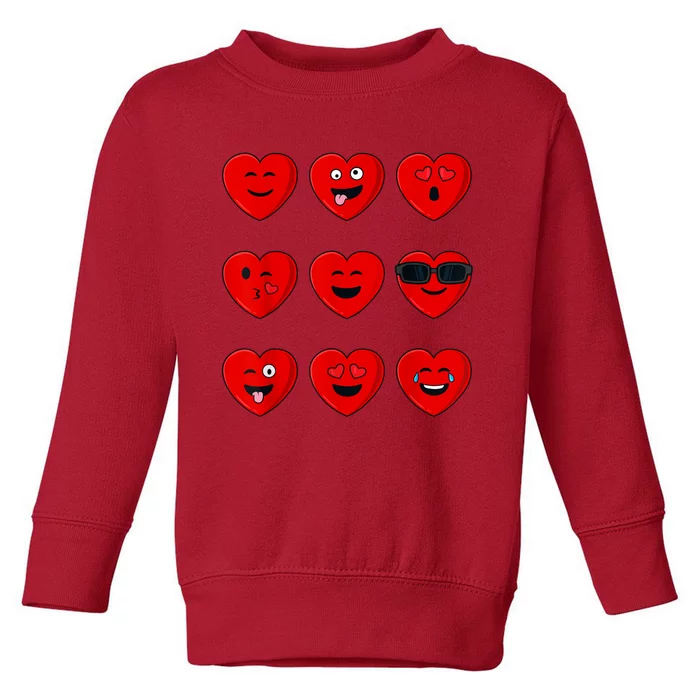 Valentines Day Silly Faces Hearts Funny Toddler Sweatshirt