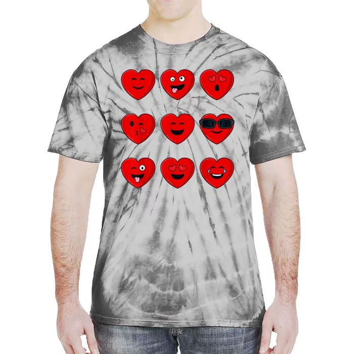 Valentines Day Silly Faces Hearts Funny Tie-Dye T-Shirt