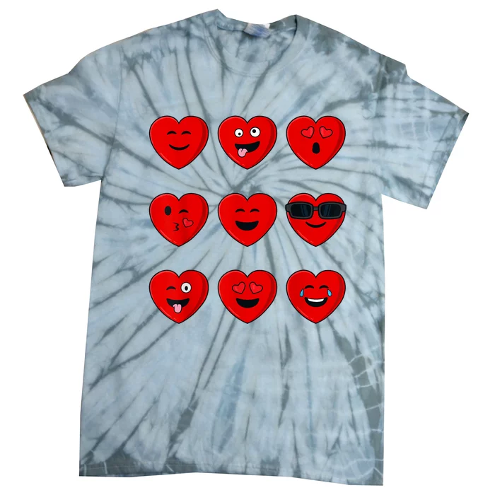 Valentines Day Silly Faces Hearts Funny Tie-Dye T-Shirt