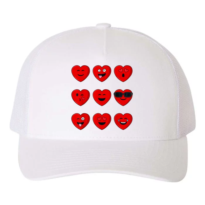 Valentines Day Silly Faces Hearts Funny Yupoong Adult 5-Panel Trucker Hat