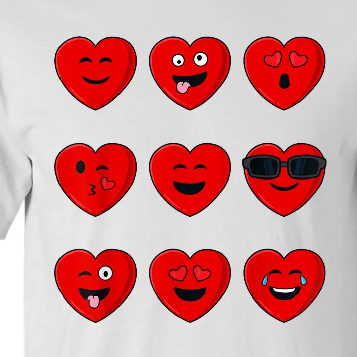 Valentines Day Silly Faces Hearts Funny Tall T-Shirt