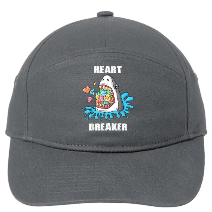 Valentines Day Shark Heart Breaker Funny 7-Panel Snapback Hat