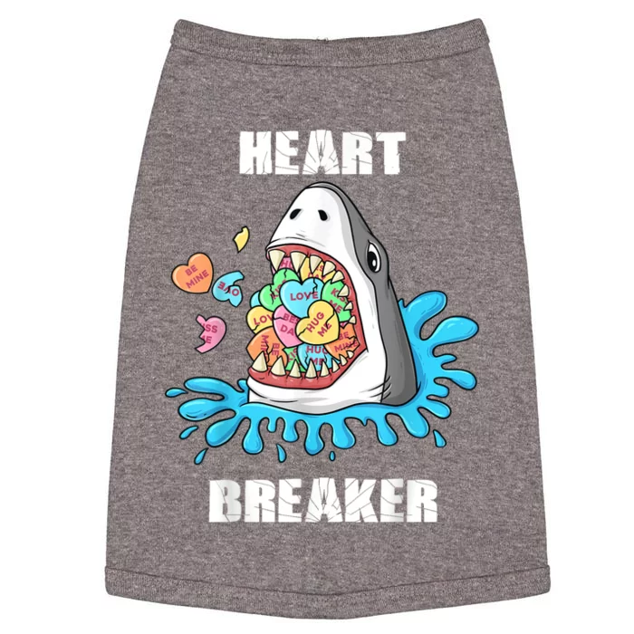 Valentines Day Shark Heart Breaker Funny Doggie Tank