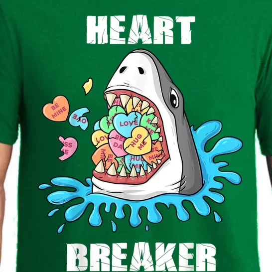 Valentines Day Shark Heart Breaker Funny Pajama Set