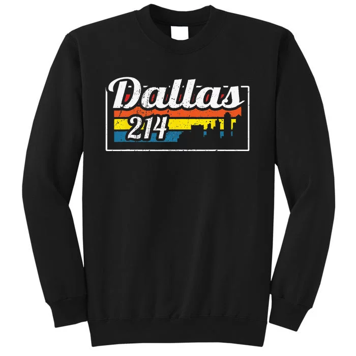 Vintage Dallas Skyline 214 State Of Texas Retro Gift Sweatshirt