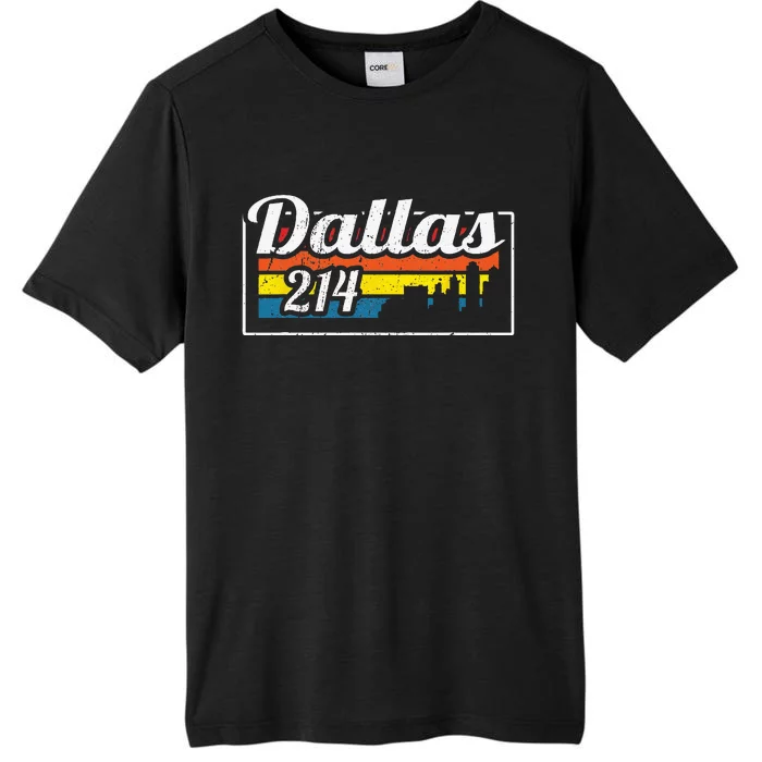 Vintage Dallas Skyline 214 State Of Texas Retro Gift ChromaSoft Performance T-Shirt