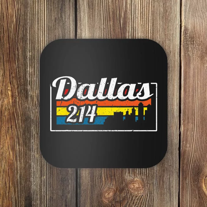 Vintage Dallas Skyline 214 State Of Texas Retro Gift Coaster