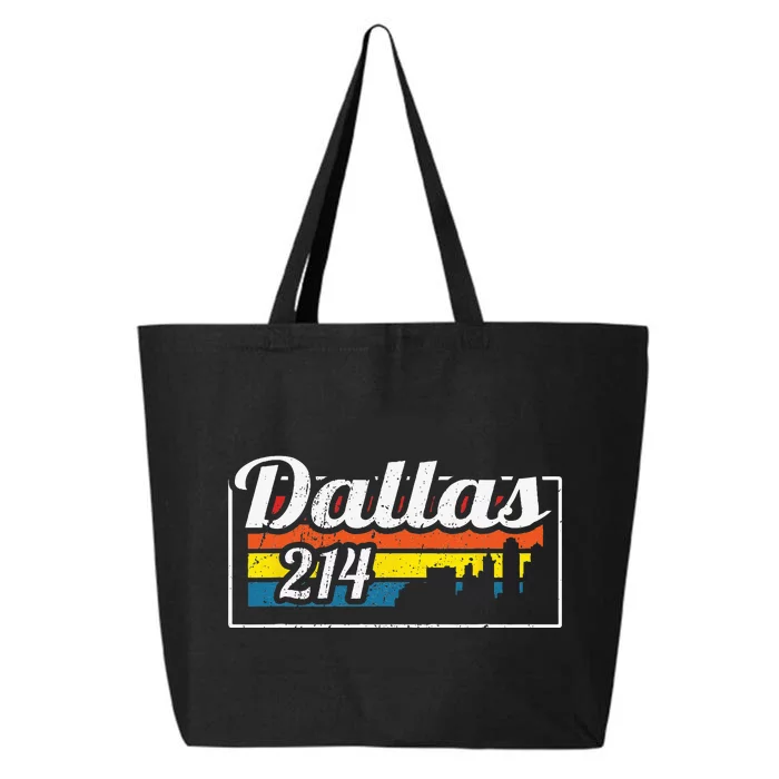 Vintage Dallas Skyline 214 State Of Texas Retro Gift 25L Jumbo Tote