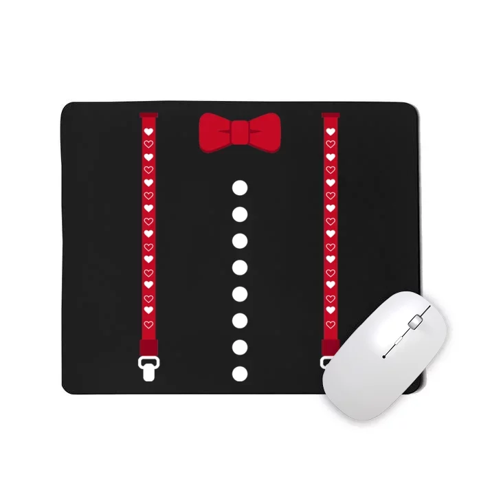 Valentines Day Suspenders And Hearts Bow Mousepad