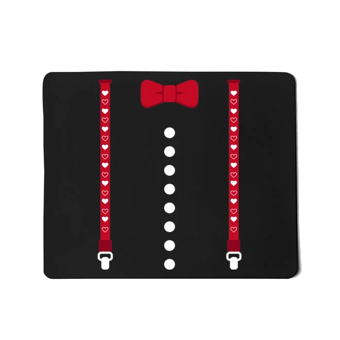 Valentines Day Suspenders And Hearts Bow Mousepad