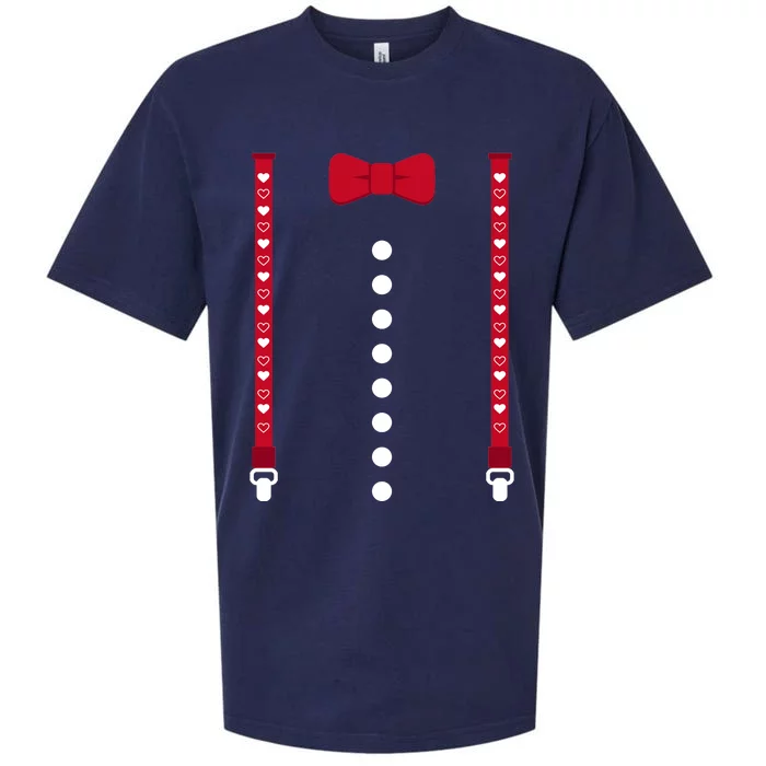 Valentines Day Suspenders And Hearts Bow Sueded Cloud Jersey T-Shirt