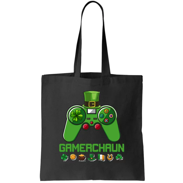 Video Game Leprechaun St Patricks Day Gamer Kids Boys Gaming Tote Bag